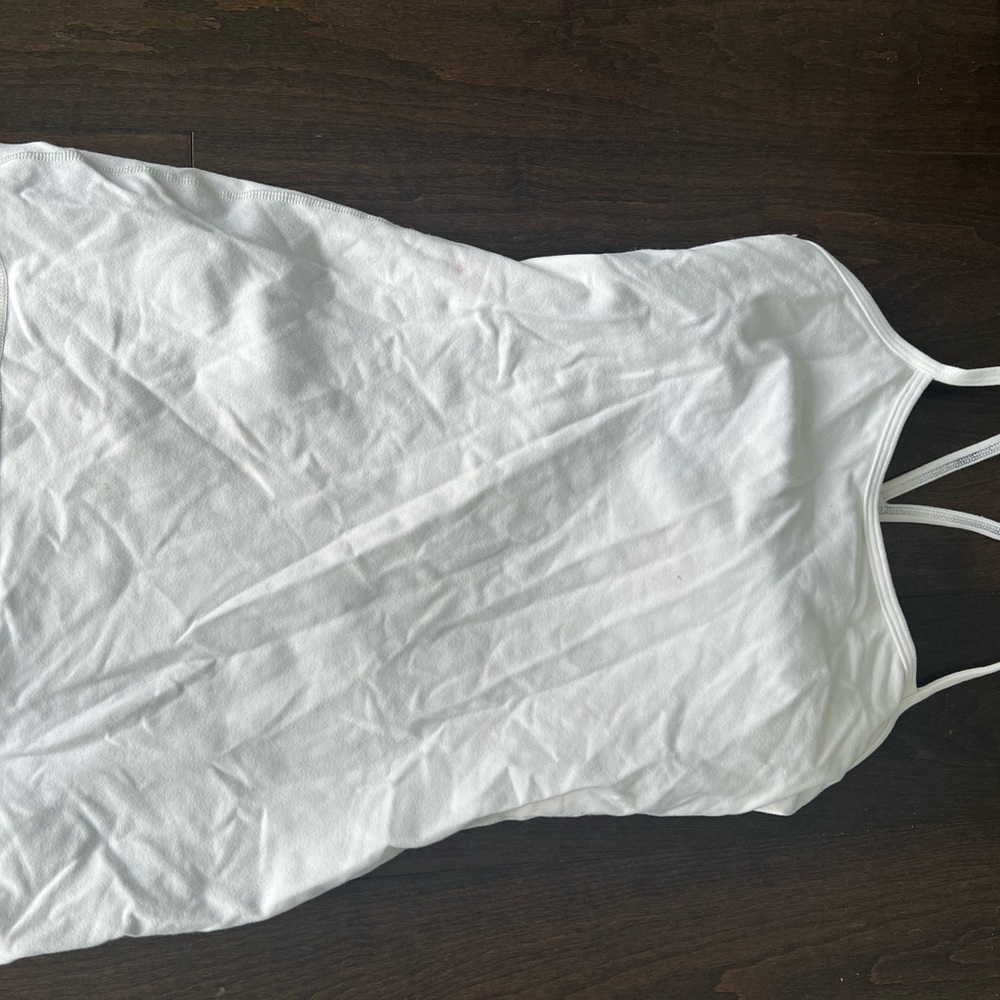 Lululemon White Strappy Workout Tank Top with Bra